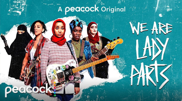 A promotional image with the cast of Peacock's We Are Lady Parts